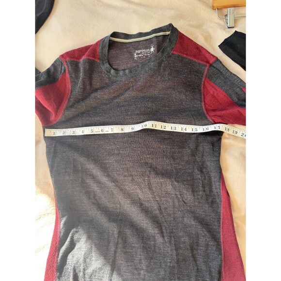 Smartwool Mens M Gray Red Intraknit 200 Thermal Merino Base Layer Crew T-Shirt - Picture 8 of 9